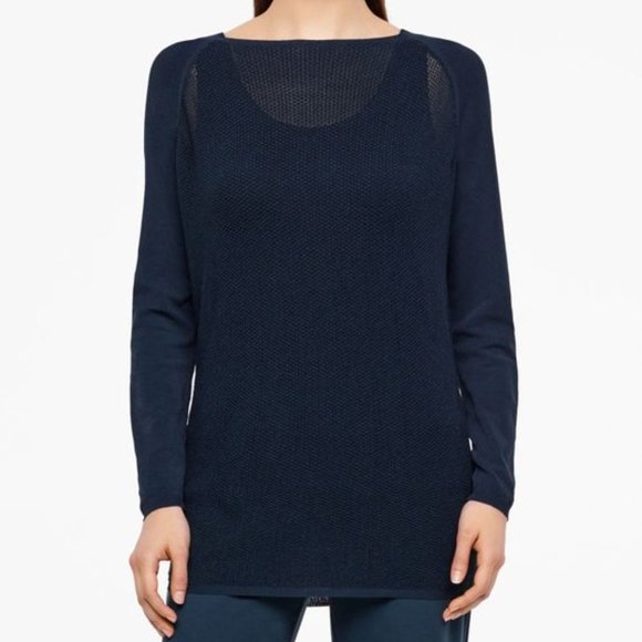 Sarah Pacini Long Mesh Sweater in Teal NEW - Picture 1 of 3